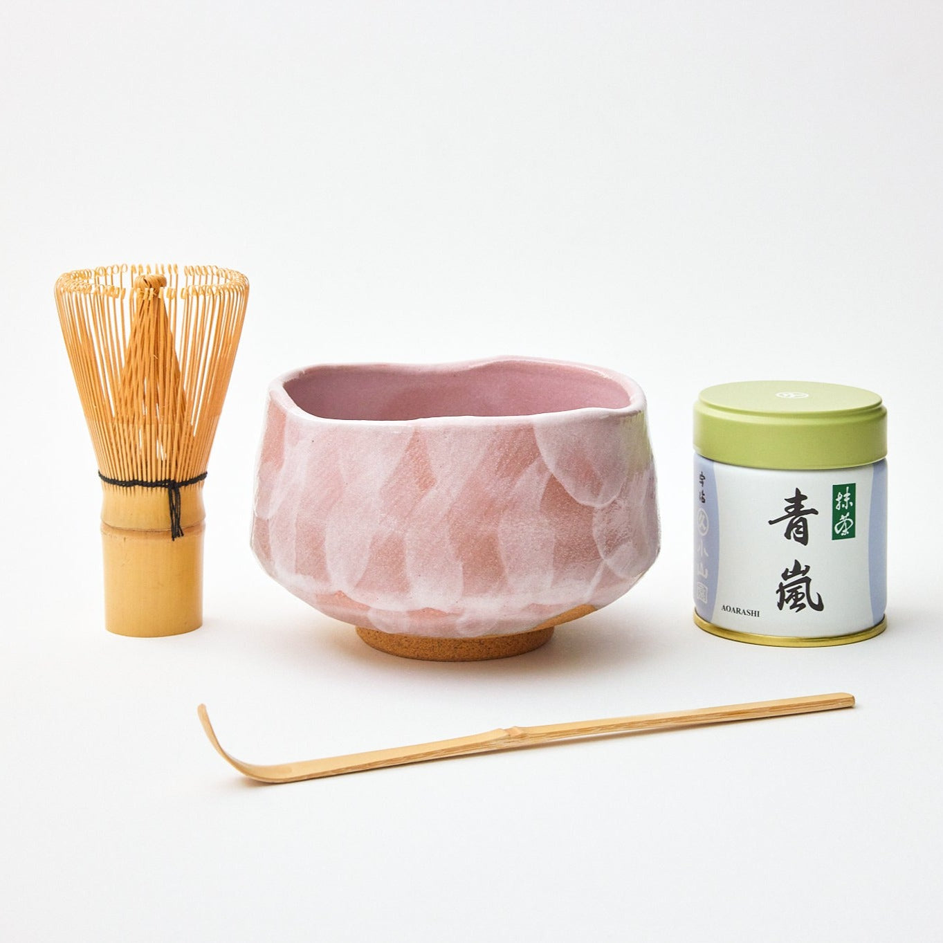 抹茶京 抹茶スターターセット(美濃焼 ピンク粉引き)