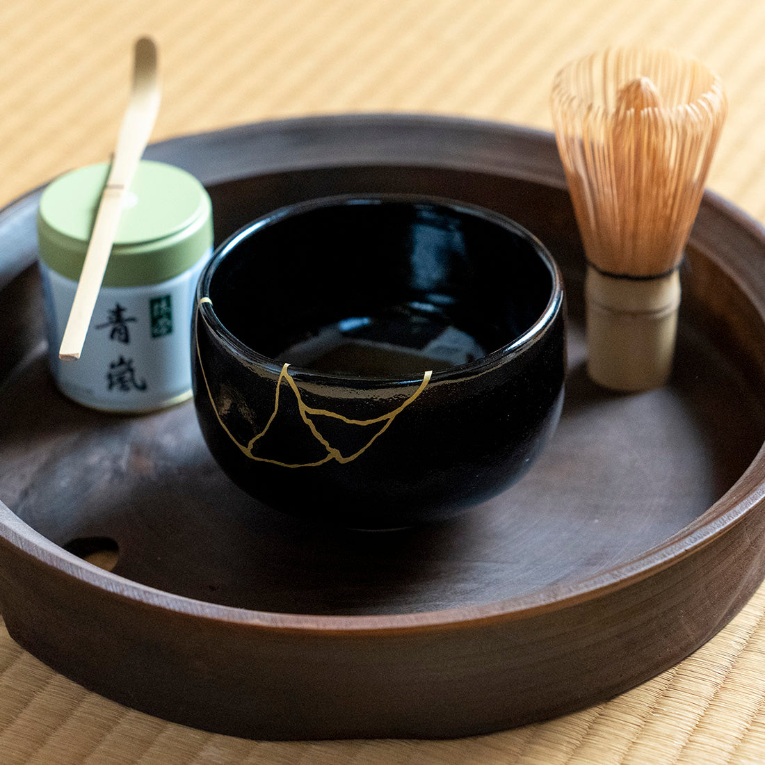 抹茶碗 柚子天目 金継風
