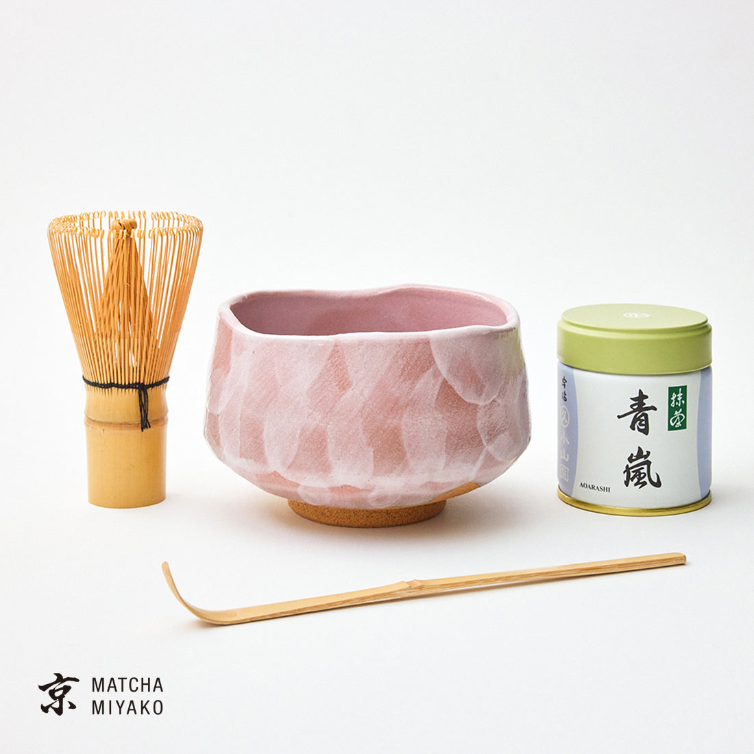 抹茶スターターセット（美濃焼 ピンク粉引き）