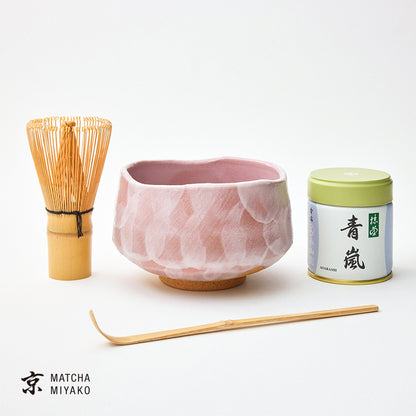 抹茶スターターセット（美濃焼 ピンク粉引き）