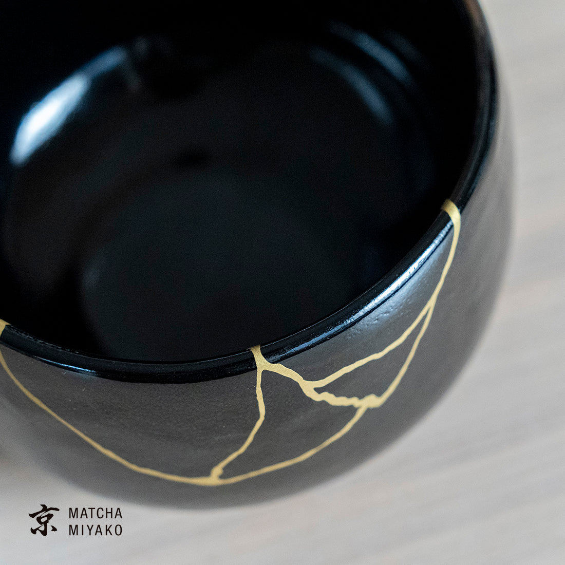 抹茶碗　柚子天目 金継風