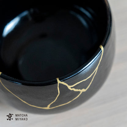 抹茶碗　柚子天目 金継風