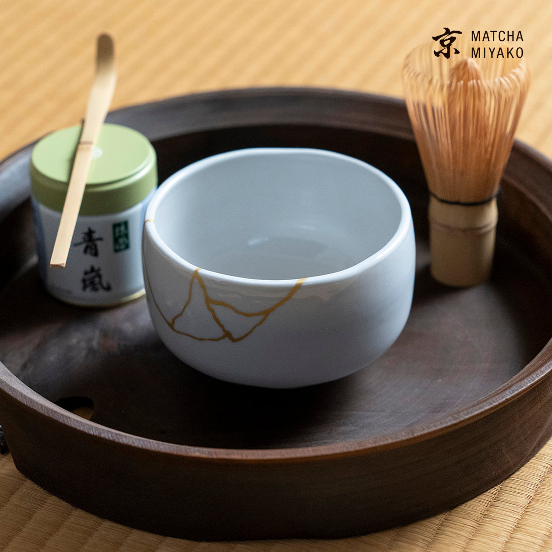 抹茶スターターセット（白天目 金継風） – 抹茶 京