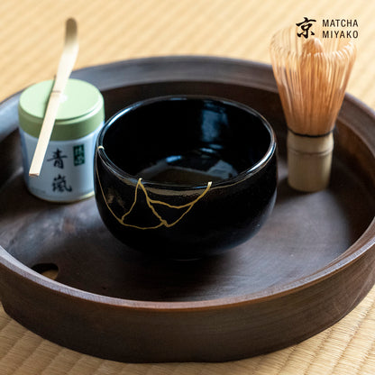 抹茶碗　柚子天目 金継風